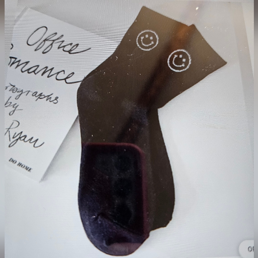 A Girl Thing Black Hosiery with Smiley Design